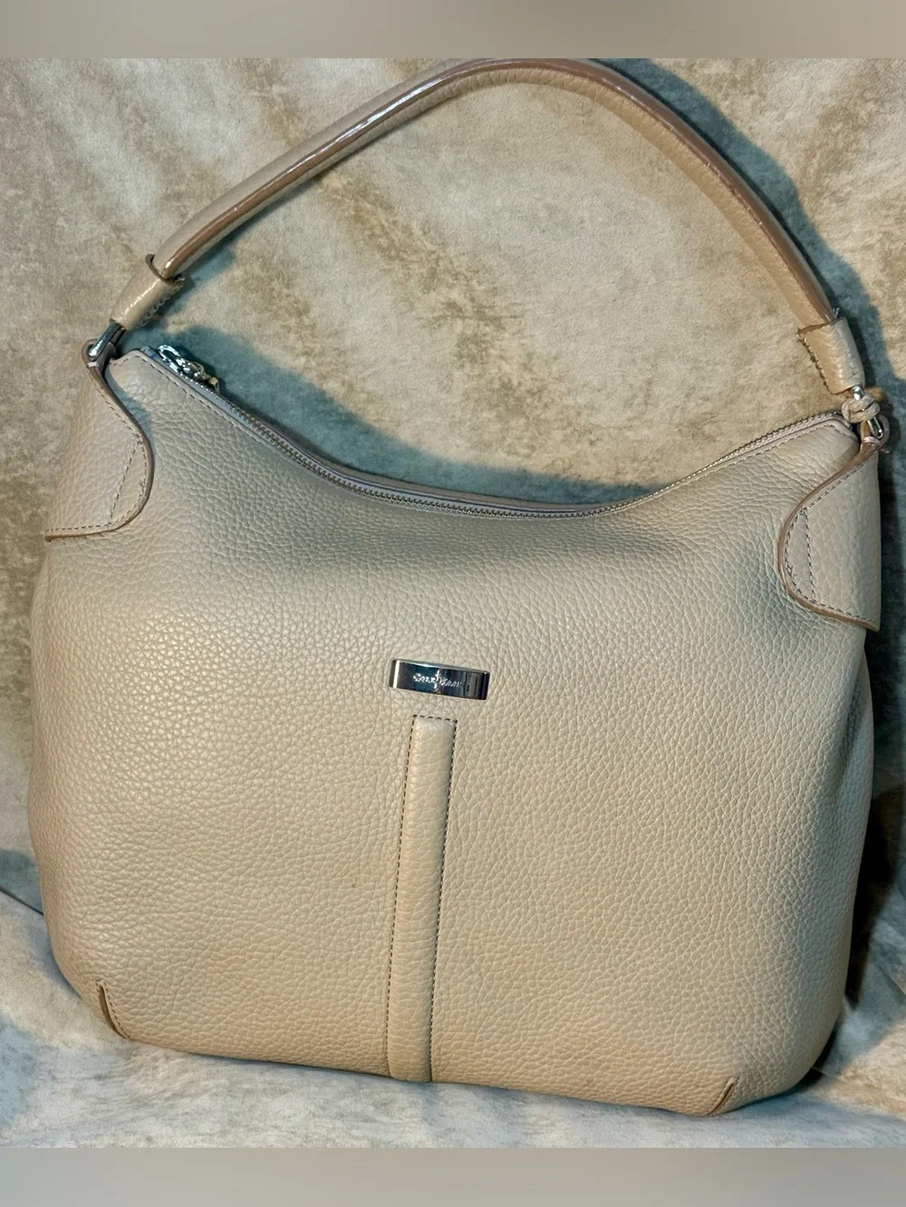 Cole Haan Leather Hobo Bag and Wallet Set - Classic Beige
